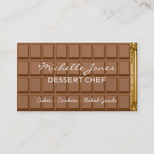 Chocolate bar dessert chef business card