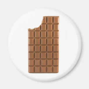 Chocolate bar with a missing bite magnet