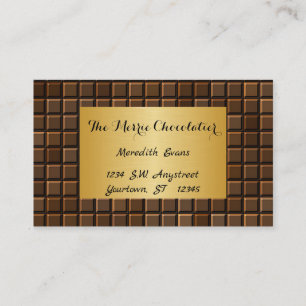 Chocolate Bar with Gold Frame Business Card