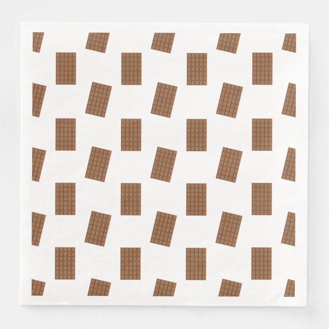 Chocolate Bars White Background Napkin (Front)