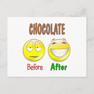 Chocolate Before After Postcard