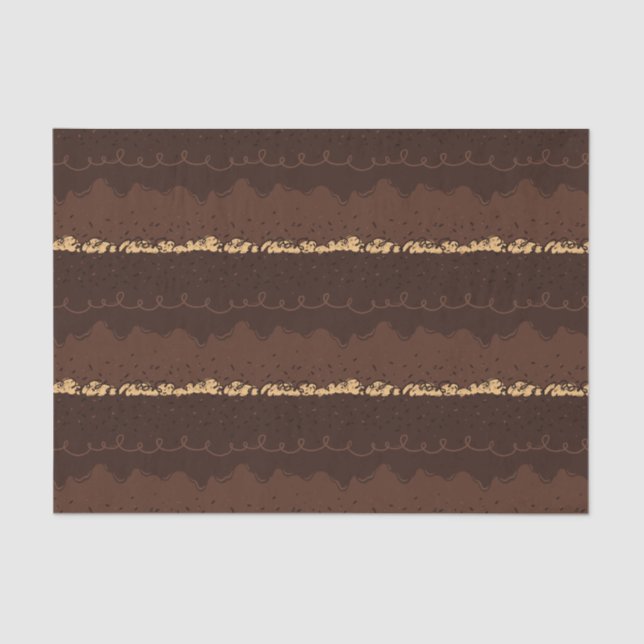 Chocolate Birthday Cake Frosting Tissue Paper (Front)