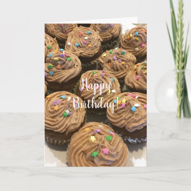 Chocolate Birthday Cupcakes Card (Front)