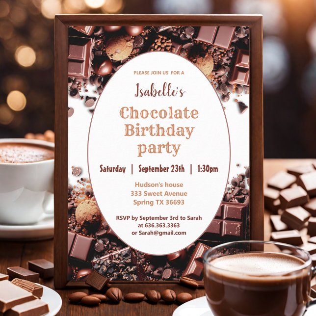 Chocolate Birthday Party Invitation (Chocolate Birthday Party Invitation)
