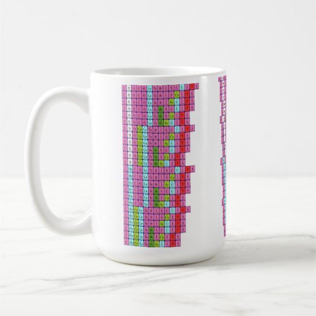 Chocolate biscuits periodic table mug (Left)