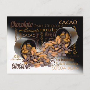 Chocolate Bits and Almonds Close Up Photograph Postcard