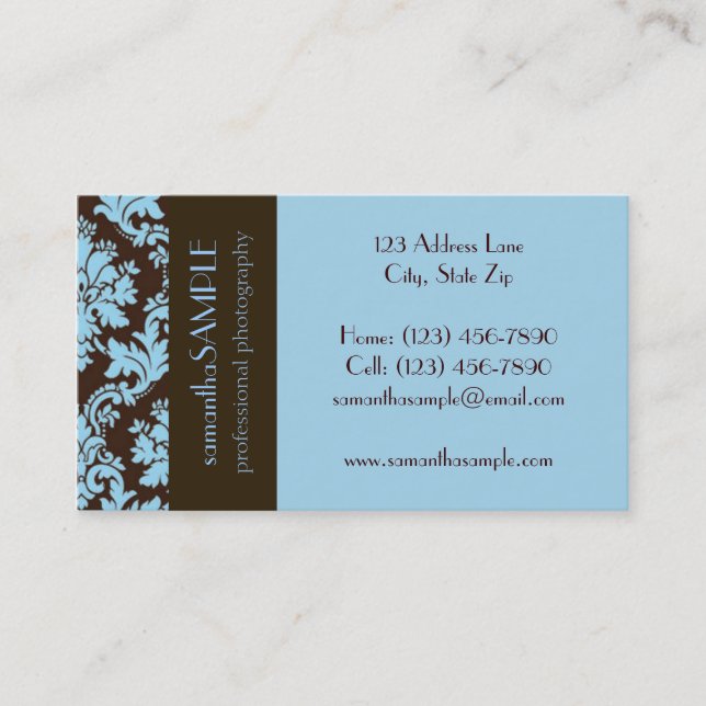 Chocolate Blue Business Card (Front)