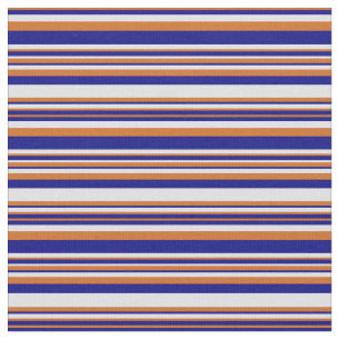 Chocolate, Blue & Lavender Coloured Stripes Fabric