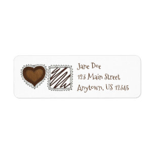Chocolate Bon Bon Candy Valentine's Day Sweets Return Address Label