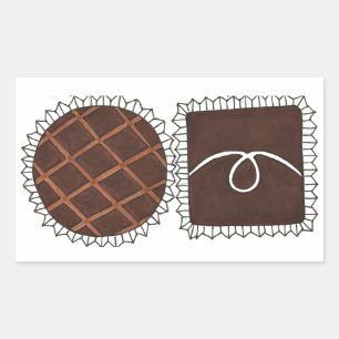 Chocolate Bon Bon Valentine's Day Candy Rectangular Sticker
