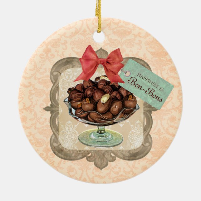 Chocolate bon-bons candy Christmas ornament (Back)