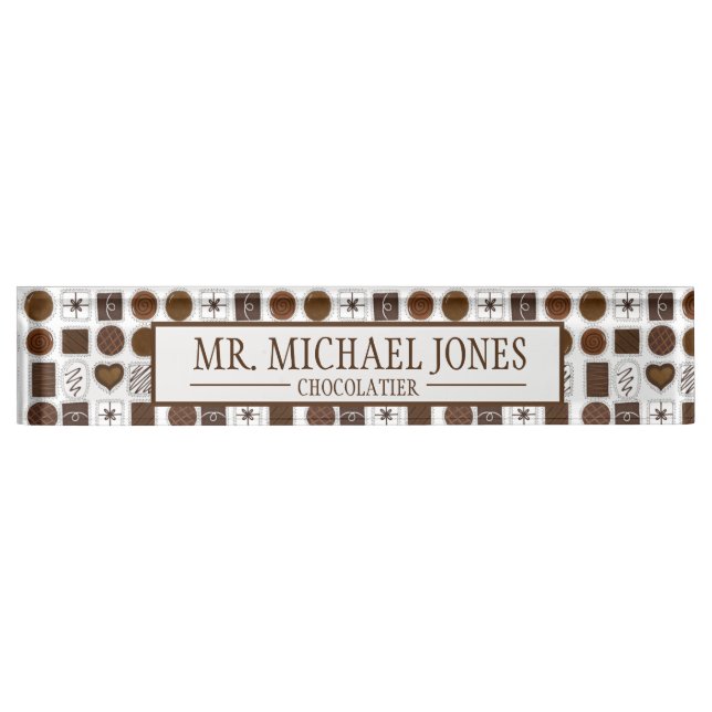 Chocolate Bon Bons Chocolatier Candy Pastry Chef Nameplate (Front)