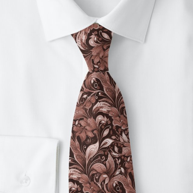 Chocolate Botanical Batik Tie (Creator Uploaded)