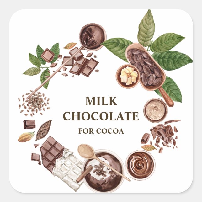  Chocolate Bouquet Frame Square Sticker (Front)