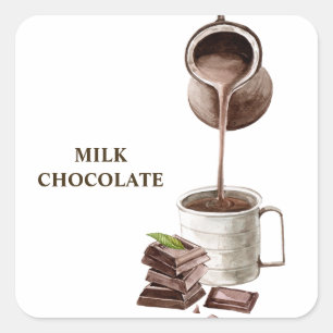 Chocolate Bouquet Frame Square Sticker