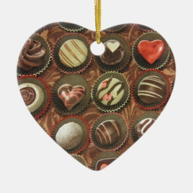 Chocolate Box Ceramic Ornament (Front)