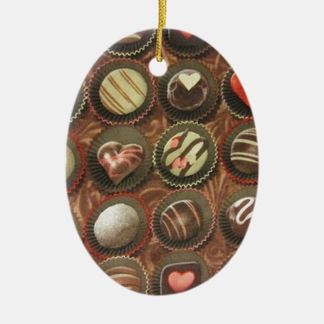 Chocolate Box Ceramic Tree Decoration (Front)