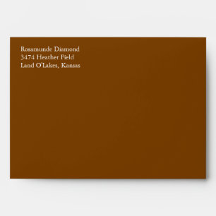 Chocolate Brown A7 5x7 Pre-addressed Envelopes