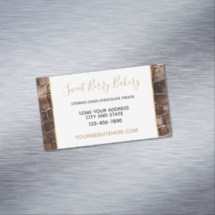 Chocolate Brown Abstract Magnetic Business Card
