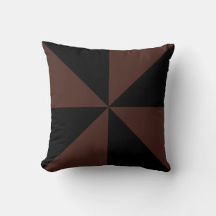 Chocolate Brown and Black Pinwheel Cushion