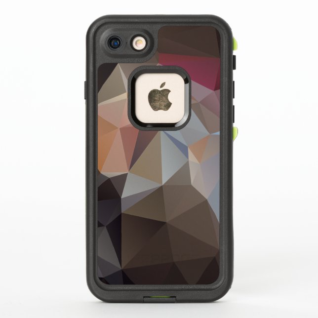 Chocolate Brown and Pastel Pyramid Art LifeProof iPhone Case (Back)
