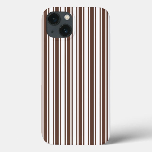 Chocolate brown and white candy stripes Case-Mate  iPhone Case (Back)