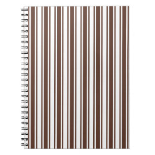 Chocolate brown and white candy stripes notebook
