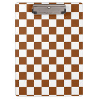Chocolate Brown and White Chequered Board Pattern