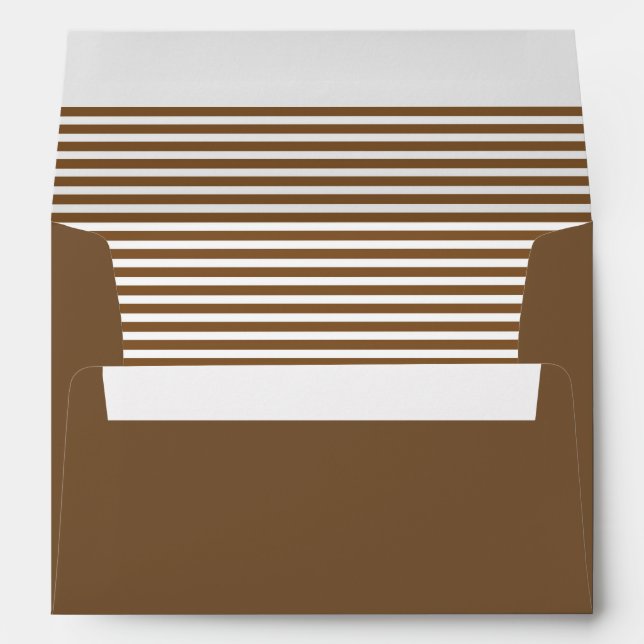 Chocolate Brown and White Striped  Envelopes (Back (Bottom))