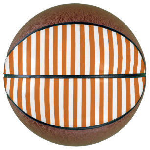 Chocolate Brown and White Vintage Striped Name Basketball