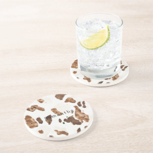 Chocolate Brown Animal print Coaster