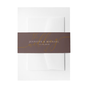 Chocolate Brown Basic Suite Wedding Invitation Belly Band