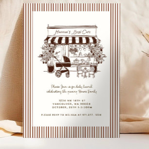 Chocolate Brown Bebe Cafe baby is brewing Home Invitation
