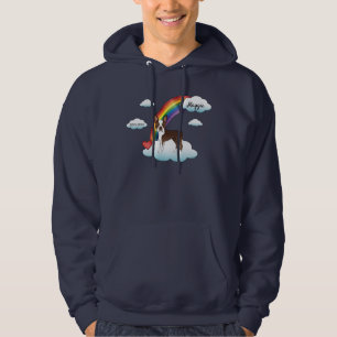 Chocolate Brown Boston Terrier Rainbow Memorial Hoodie