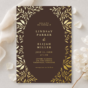Chocolate Brown Botanical Luxury Wedding