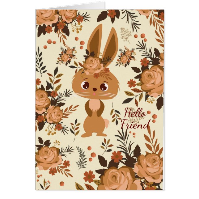 chocolate brown bunny floral (Front)