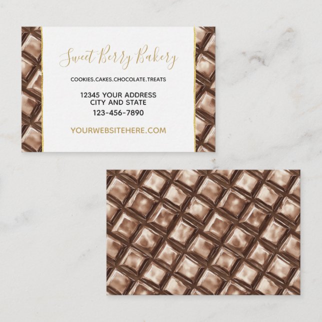 Chocolate Brown Candy Bar Business Card (Front/Back)