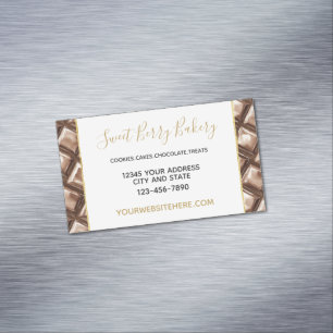Chocolate Brown Candy Bar Magnetic Business Card