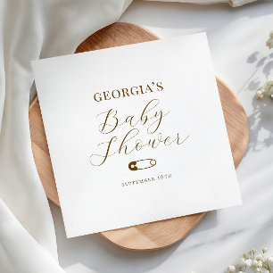 Chocolate Brown Chic Baby Shower Napkin