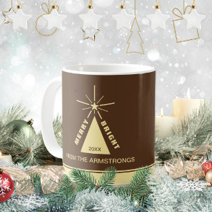 Chocolate Brown Christmas Tree Family Photo Coffee Mug