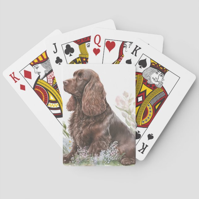 Chocolate Brown Cocker Spaniel Playing Cards (Back)