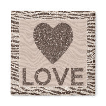 Chocolate Brown Cream Blush Zebra Glitter Love