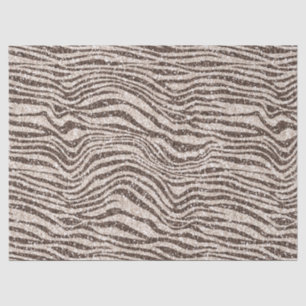 Chocolate Brown Cream Blush Zebra Glitter          Tissue Paper