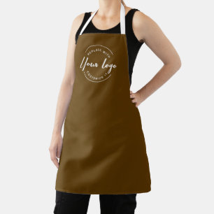 Chocolate brown Custom Business Apron with Logo