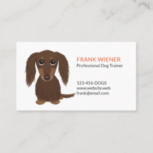 Chocolate Brown Dachshund   Cute Doxie Cartoon Dog Business Card