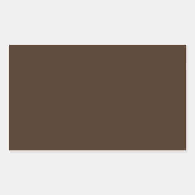 Chocolate Brown - Dark Tree Trunk Brown Colour Onl Rectangular Sticker (Front)