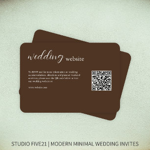Chocolate Brown • Elegant Modern Wedding Enclosure Card