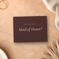 Chocolate Brown Formal Be My Maid of Honour