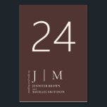 Chocolate Brown Formal Elegant Serie Wedding Table Number<br><div class="desc">Chocolate Brown Formal Elegant Serie Wedding</div>