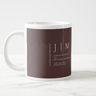 Chocolate Brown Formal Modern coffee Wedding Large Coffee Mug